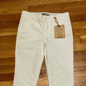 Democracy Womens Freedom Ankle Skimmer Straight Leg Jeans White Slimming 2 New